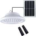 HULPPRE Solar Shed Light-Daytime or Night,96Leds Brighter White Solar Light Indoor&Outdoor with 2 Remotes,IP65 Barn/Chicken Coop/Workshop/Ceiling/Pendant Lamp for Patio,Garden,Yard,Gazebo