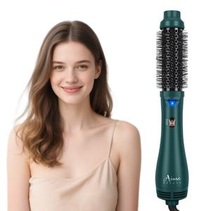 Hair Dryer and Blow Dryer Brush in one, Aima Beauty 4 in 1 Upgrade Hot Air Brush for Women, Negative ion, Frizz Less, Dark Green