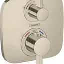 hansgrohe Ecostat E Modern Thermostatic Shower Valve Trim with Temperature Control in Brushed Nickel, 15707821