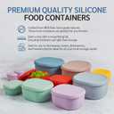 ISSEVE 12Pcs/Set Nesting Silicone Food Storage Containers with Lids, BPA Free Reusable Meal Prep Silicone Containers Airtight, Freezer Dishwasher Safe (33.8oz, 20oz, 10oz, 6.7oz, 1.3oz) (Blue)