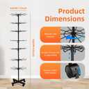 Retail Display Stand 7-Tier 360 Rotating Rack Shelves Retail Show Displays,Adjustable Height & Locking Wheel Store Display for Toys Jewelry Keyring Socking Hats Snacks Nail Accessories (Black,Metal)