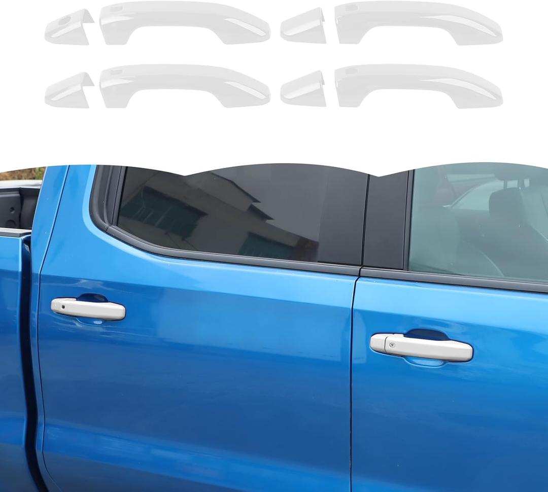 RT-TCZ Door Handle Trim Cover Decoration Exterior Accessories for Chevrolet Silverado/GMC Sierra 2019-2024,for Chevrolet Tahoe 2021-2024,for Suburban 2020-2024,for GMC Yukon 2021-2024 (White)