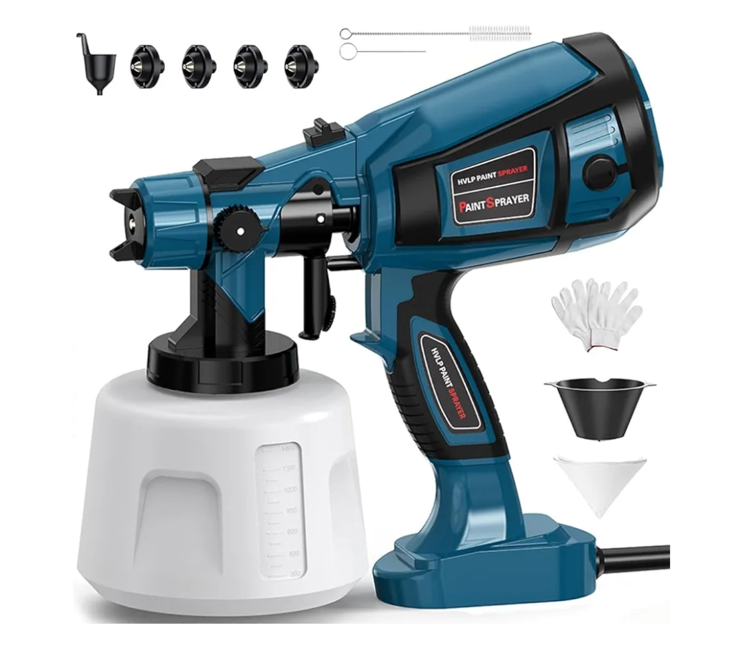 Paint Sprayer Tool 800W High Power Electric Spray Paint Gun Easy to Clean for Furniture Cabinets Fence Walls Door Garden Chairs Yellow