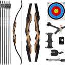 Archery Takedown Recurve Bow 62 inch for Adults,Beginner,Teenagers and Youth-Right & Left Handed,Archery Set for Outdoor Target Hunting Training Practice(20-65lbs)