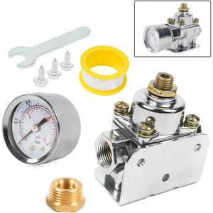 Upgrade Adjustable Fuel Pressure Regulator Carburetor with Gauge, 4 1/2 to 9 PSI, 3/8in NPT, 12-803