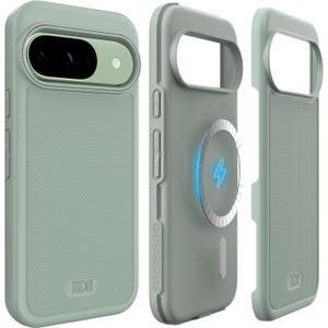 TUDIA MergeGrip [Magsafe Compatible] Case for Google Pixel 9 & Pixel 9 Pro Cases (2024) - [Military Grade] Drop Tested Dual Layer Shockproof Slim Heavy Duty Protective Phone Case Cover - Green Lily