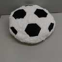 Plush Soccer Pillow,Round Ball Throw Pillow,Football Shaped Decorative Throw Pillow for Kids Room,Sofa,Bed-Soft & Fluffy, 15.7 Inch (40 cm)