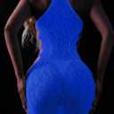 Women's Lingerie Sexy Fishnet Minin Dress Glow in the Dark Lingerie DIY Babydoll Halter Chemise Valentine's Day (White)