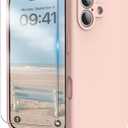 for iPhone 17 Case, Liquid Silicone Cover with Camera Protection Anti-Scratch Soft Microfiber Lining Shockproof Protective Phone Case for iPhone 17 6.3", Pink Sand