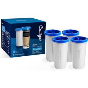 Culligan with ZeroWater Technology Replacement Filter 4-Pack, 5-Stage Advanced Water Filter IAPMO Certified to Reduce Lead, Total PFAS (Forever Chemicals), Mercury, Fluoride, and Chlorine