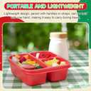 Honeydak 5 Pack Snack Containers 3 Compartment Bento Snack Boxes Divided Meal Prep Containers with Lids Reusable Adults Lunch Food Storage Box for School Work Travel(Christmas Color)