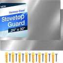 (2 Pack)24" x 30" Reversible Metal Backsplash Matching screws | Compatible with Broan-NuTone SP3004 - Ultra Flat and Flushed Metal Panel Splatter Guard for Stovetop Easy Installation