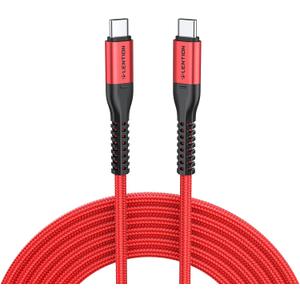 LENTION USB C to USB C Cable 3.3ft 60W, Type C 20V/3A Fast Charging Braided Cord Compatible with iPhone 15/15 Pro/15 Pro Max, 2023-2016 MacBook Pro, New iPad Pro/Mac Air/Surface, More (Red)