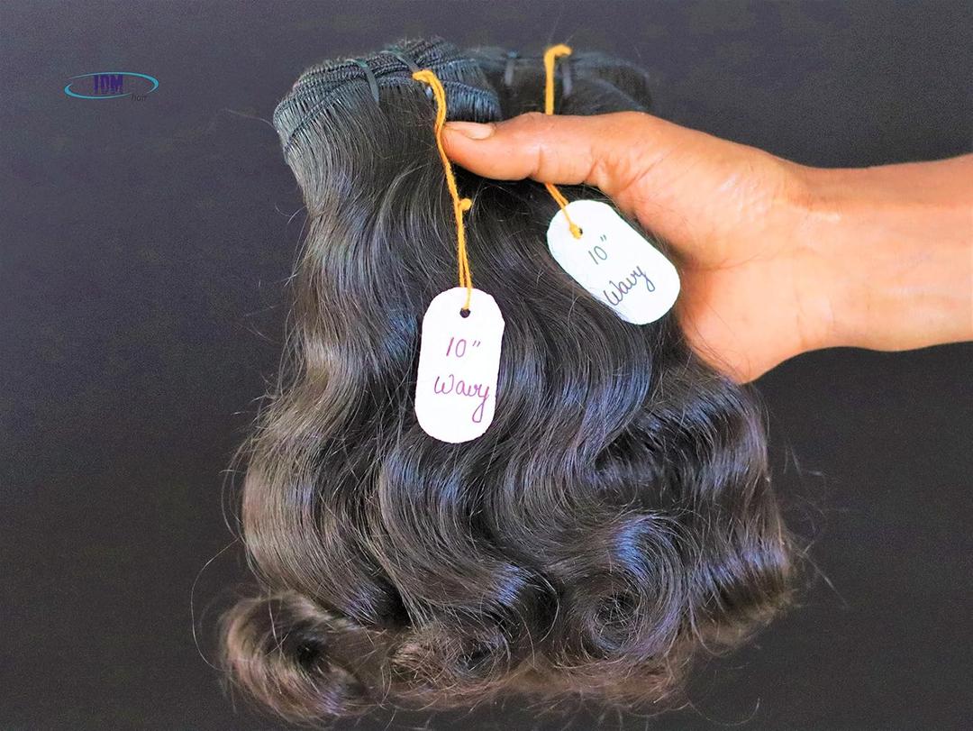 IDM 10 Wavy 2 bundles raw indian bundles human hair indian natural wavy single donor hair