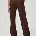 Heathyoga Fleece Lined Wide Leg Sweatpants Women Baggy High Waisted Flare Sweat Pants for Women Joggers with Pockets (Brown)