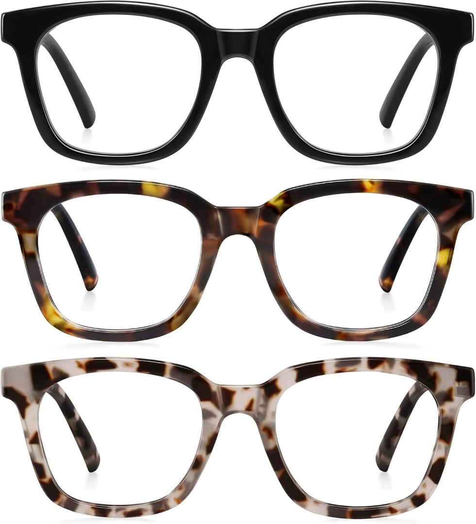 Reading Glasses for Women Men - Blue Light Blocking Magnifying Readers,Square Anti-Glare Computer Eyeglasses