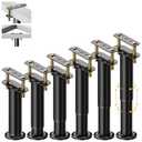 Abiglifty 6Pcs Adjustable Bed Support Legs, 7.08-13 Inch Bed Frame Legs, Metal Bed Frame Support Legs, Non-Slip Bed Legs Replacement, Heavy Duty Furniture Legs for Sofa/Cabinet/Couch/Dresser/Table
