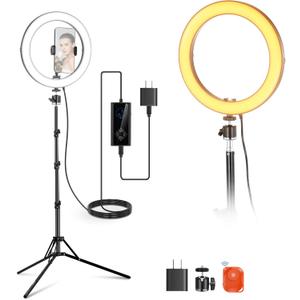 NEEWER 10" 20W High Power LED Ring Light for Phone with 71" Tripod Stand, Bi Color Ringlight, Phone Holder Compatible with iPhone for Video Recording Selfie Makeup Studio Live Streaming TikTok, RH10B