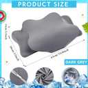 Hahafelt Cooling Cervical Neck Pillowcase Cover (Only Pillow Case) Ergonomic Pillowcase with Zipper Breathable Contour Pillow Cover for Side Back Stomach Sleepers(Dark Gray,Queen Size)