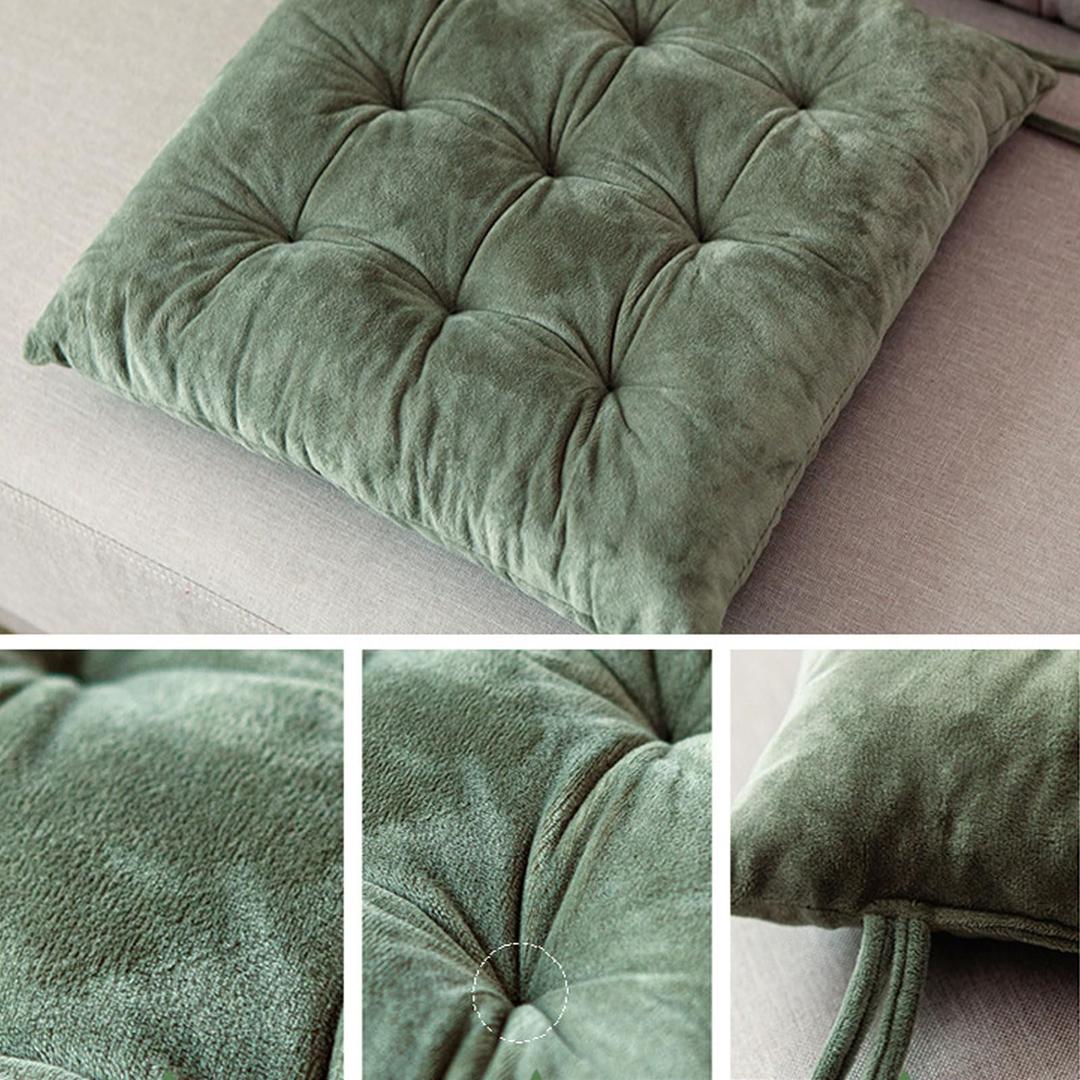 Chair Pads Rectangle Stool Cushion Soft Cotton Fabric Barstools Cushions with Ties,green-30x45cm/11.8x17.7
