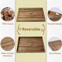 Acacia Wood Stove Cover for Gas & Electric Burners, 28.82x20.83x2.12'' (Inner) Noodle Board with Handles, Cutting Board with Juice Groove, Serving Tray (Natural Acacia)