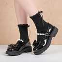 2 Pairs Black Ruffle Socks Women Breathable Cotton Frilly Ankle Princess Socks with Bow for Girls Date, Spring Lace Lettuce Edge Crew Sock (Black), One Size