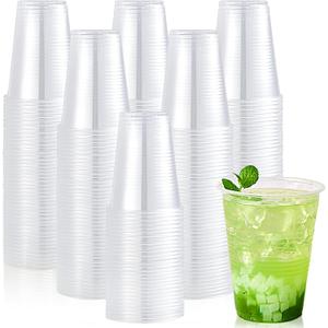 Lilymicky 390 Pack 16 oz Clear Plastic Cups, Cold Disposable Plastic Drinking Cups for Parties, Picnic, BBQ, Travel, and Events