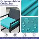 IPYNBAP Outdoor Chair Cushions Set of 4 -Waterproof Outdoor Seat Cushions for Patio Furniture, Patio Chair Cushion with Handle and Ties, Out Door Chair Pads,19x19x3-Square, Teal