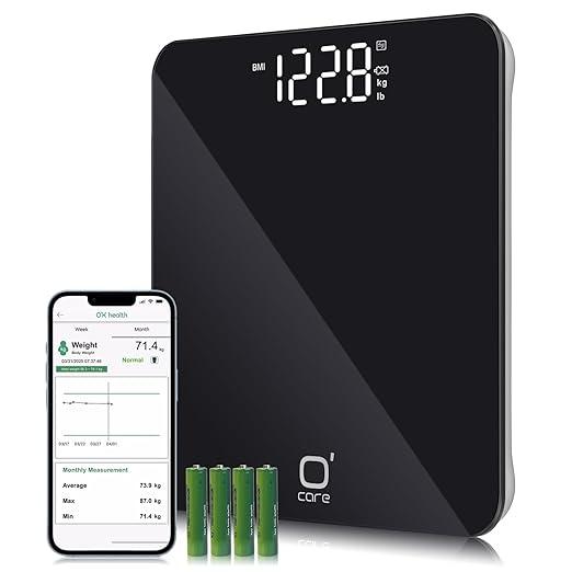 O'CARE Digital Bathroom Scale, Highly Accurate Body Weight Scale, Large Clear LED Display, Differential Display, Including 4*AAA Battery, Measures Weight up to 400LB ,Black