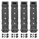RYVQKXD 3" Molle Clips 4-Pack, Molle Attachment Clips with Mounting Hardware for Vests, Backpacks, Holsters, Pouches, Locking Belt Clips Black, 3'' Clip Adapter (Pair with Mounting Hardware), Set of 2