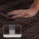 Turquoize Non Slip Shaggy Chenille Microfibers Bathroom Rug Brown Bath Room Mat Extra Long Bath Rug 47 x 17 Kitchen Rugs and Mats, Super Water Absorbent & Soft Washable Bath Rug for Bathroom, Brown