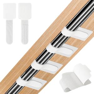 4 x 36PCS Cable Organizer Hook and Loop Cable Ties, Self Adhesive Hook and Loop Cable Straps Sticky-Back Cable Management Cord Organizer Cable Clip for Household & Office Essentials (White*36)