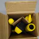 JEHONN Rubber Broom with Squeegee, Pet Hair Remover 52.8 inches Long Handle, Push Fur Removal Tool with Portable Detailing Lint Brush for Fluff Carpet, Window, Tile, Hardwood Floor Cleaning (Yellow)