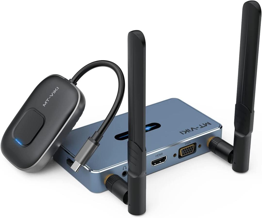 MT-VIKI Wireless USB C HDMI Transmitter and Receiver, 4K Input & 1080P Output, 2.4/5GHz Stable Streaming to Monitor-165ft/50m Distance