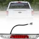 YHB Center High Mount Stop Light & 3rd Brake Light Compatible with Ford 2021 2022 2023 2024 2025 F-150 LED w/o Camera Hole (2021-2025 F-150 Clear)