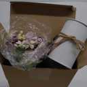 3 Sets Artificial Peonies Flower Peony Bouquet with Galvanized Metal Pot Silk Fake Peonies Faux Flower Arrangements for Wedding Table Centerpiece Party Home Room (Purple)