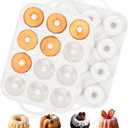 Vinino 2 Pcs Silicone Mini Fluted Tube Cake Pans with Metal Reinforced Frame, 12-Cavity Mini Flan Molds, Non-stick Cupcakes Pans for Baking, Donuts, Muffins, Cornbread, Brownies, Jellies