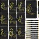 Spakon 10 Sets Christian Christmas Bulk Gifts Leather Notebook Pens Church Gifts for Women Men Bible Study Religious Scripture Prayer Journal Notepad Party Favors (English Floral)