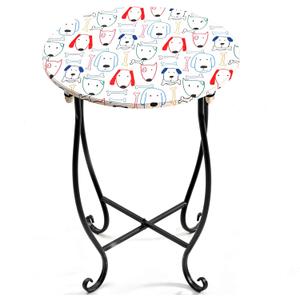 Side Tables for Patio, 14" Indoor Outdoor Metal Side Table for Poolside Bistro Balcony Yard Porch Bedside, Weather Resistant Metal Accent Table for Indoor Outdoor Use, Easy Assembly (White)