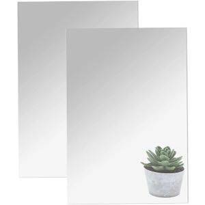 DARENYI 16"x12" Acrylic Mirror Sheet, Flexible Non Glass Body Mirror Tiles Large Self Adhesive Mirror Stickers for Bathroom Bedroom Home Wall Decor (2pcs)