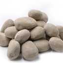 Stanbroil 24pcs Light Weight Ceramic Fiber Pebble Stones for Indoor, Gas Inserts, Ventless, Vent Free, Electric, Outdoor Fireplaces and Fire Pits - Beige