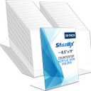 50 Pack Acrylic Sign Holder 8.5x11, Standing L-Shape Vertical Menu Holder Stand, Flyer Display Stand, Table Paper Holder, Plastic Sign Display Stand for Restaurants, Store, Office