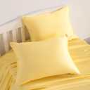 NTBAY Zippered Silk Satin Toddler Pillowcases - 2 Pack Hidden Zipper 13x18 Pillowcases - Luxury and Silky Baby Travel Pillow Covers, Yellow