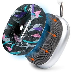 WC SweatZ Max - Patented Protective Earpad Covers for Airpods Max Made by Wicked Cushions | Sweatproof & Easily Washable | Full Earpad Sweat Protection | 90's Black