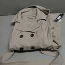 Sebby Collection Women's Soft Shell Trench Coat with Detachable Hood (Stone, Medium)