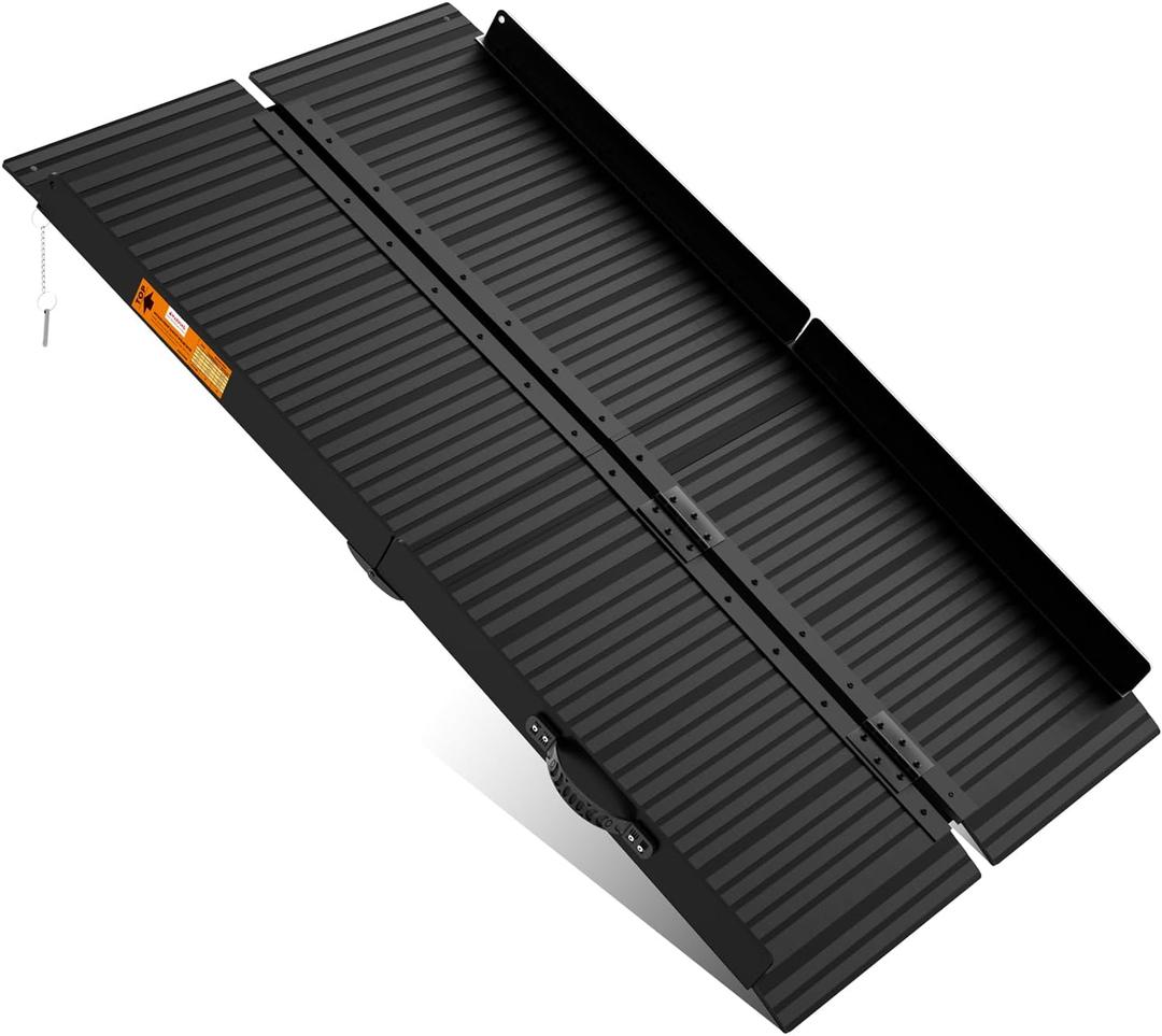 Black Aluminum Ramp 5FT, With Non-Slip Surface Wheelchair Ramp, Folding Portable Wheelchair Ramps for Home Steps,Scooter Ramp for Car, Stairs, Doorways, Curbs, 800 LBS Weight Capacity, 28.3''W x 60''L (5FT(Using height 5-15''))