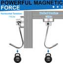E BAVITE Swivel Swing Silver Magnetic Hooks,30LBS Powerful Strong Neodymium Rare Earth Magnet Hook. Perfect for Refrigerator, Kitchen and Other Surfaces, Pack of 50