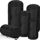 5 Pcs Compression Sacks for Backpacking 5L/10L/15L/20L/35L Camping Sleeping Bag Stuff Sack Water Resistant Sleeping Bag Storage Sack for Space Saving Hiking Gear (Black)