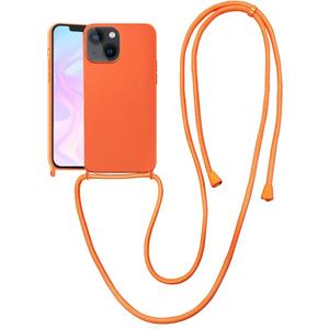 Crossbody Case for iPhone 16 Pro with Strap, iPhone Case with Adjustable Lanyard Rope, Drop Protection Silicone Phone Case for iPhone 16 Pro 6.3’’ Neon Orange