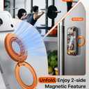 TORRAS 2025 Flagship Magnetic Phone Grip Ring Holder Kickstand [2-Sided Magnetic] [360 Rotation] Fit for MagSafe Accessories for iPhone 17 16 15 14 13 12 11 Samsung, Google, Orange